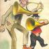 Deux hommes jouant du cor : "Cor à cor". 